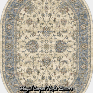 HZE shah abbasi ivory-blue oval