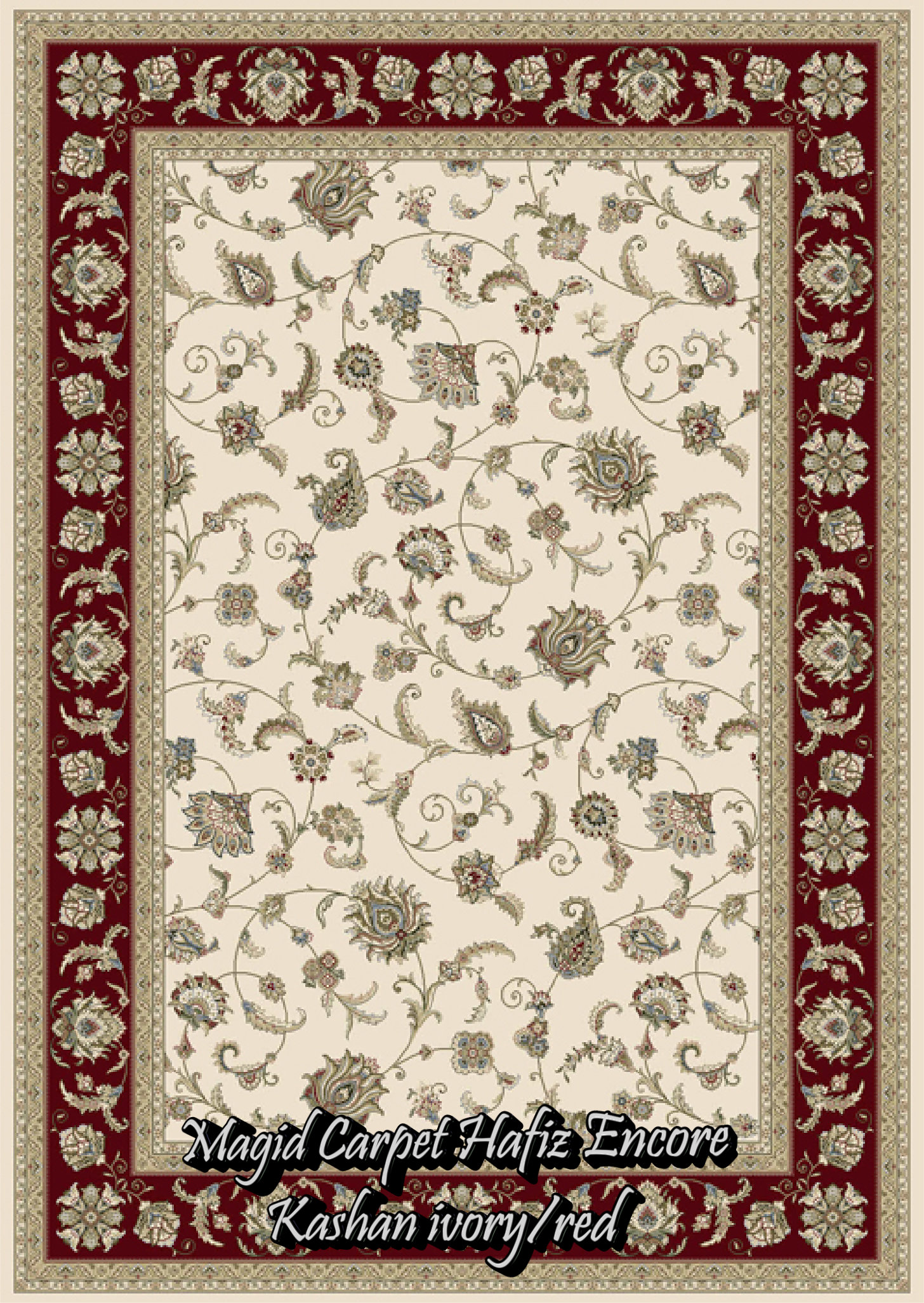 Kashan ivory-red