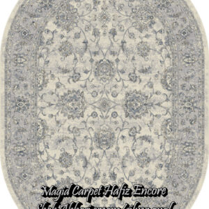 Shah Abbasi cream-silver oval