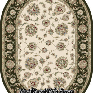 Tabriz ivory-black oval