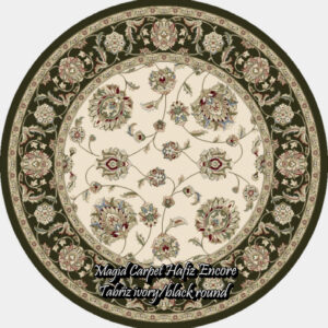 Tabriz ivory-black round