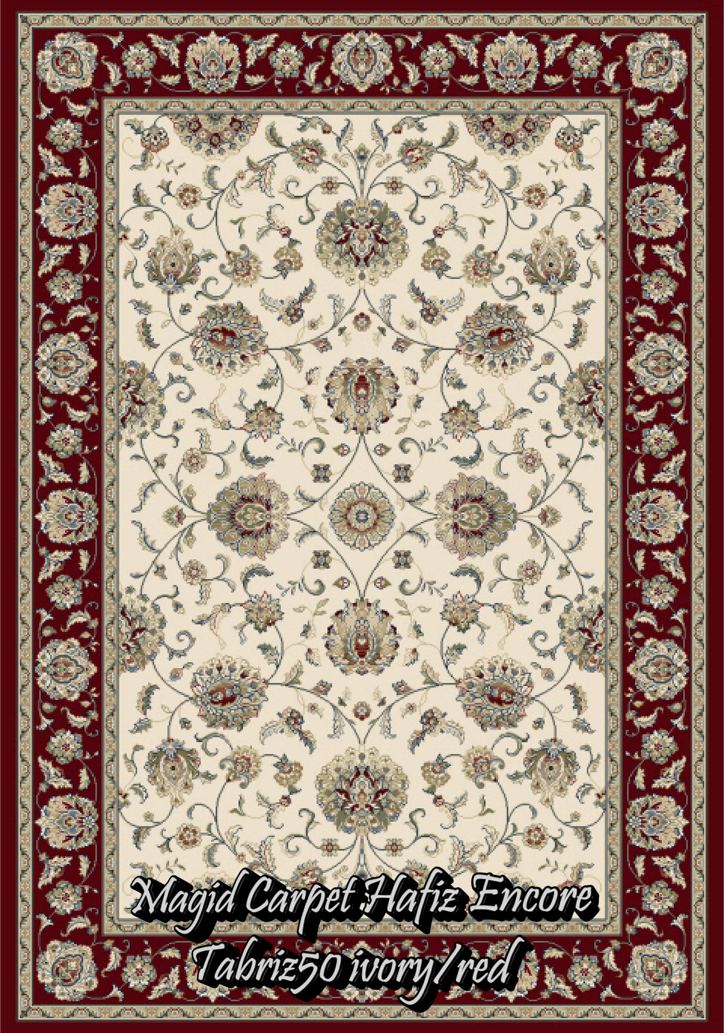 Tabriz50 ivory-red
