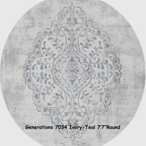 Generations 7034 Ivory-Teal 7’7”Round